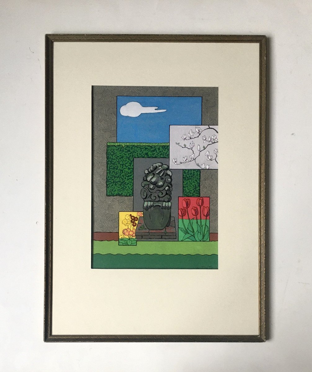 Adhémar Fritz (geneva/switzerland 1902-?). “ideal Garden”. 1976.-photo-2