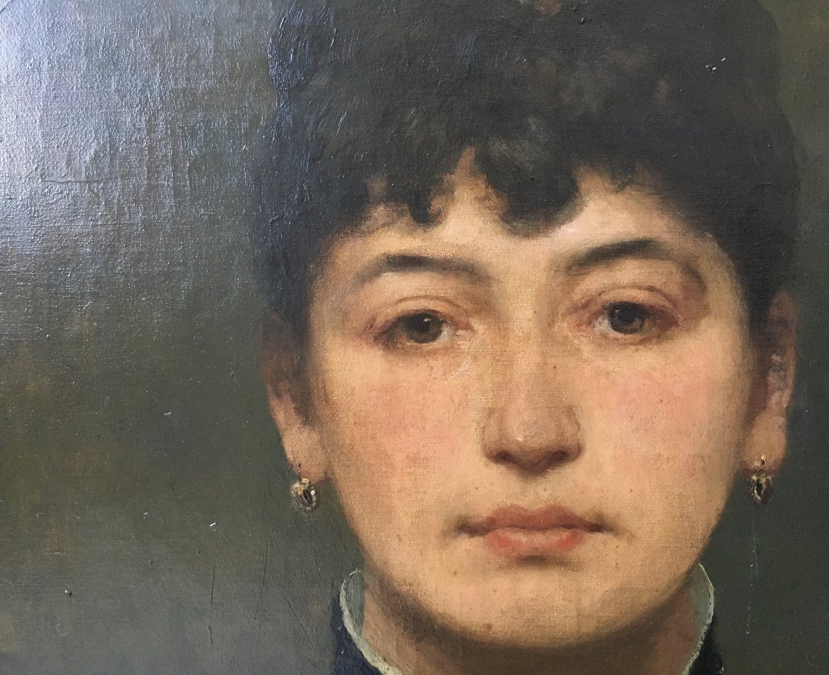 Émile Seeldrayers (Gand, 1847 - Bruxelles, 1933). "Portrait de femme". 1886.