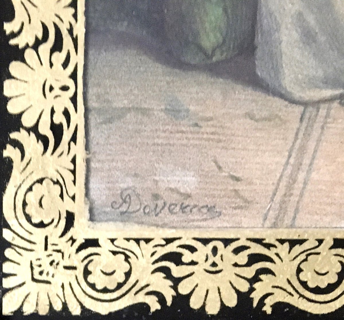 Achille Devéria (Paris, 1800-1857). Cadres églomisés. Paire de gravures, scènes romantiques.  "Français et Anglais".-photo-5