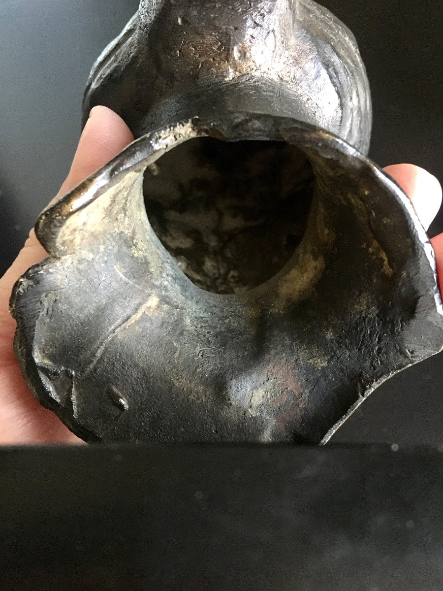 Bronze à l'antique. "Tête de femme".  XXe.-photo-3