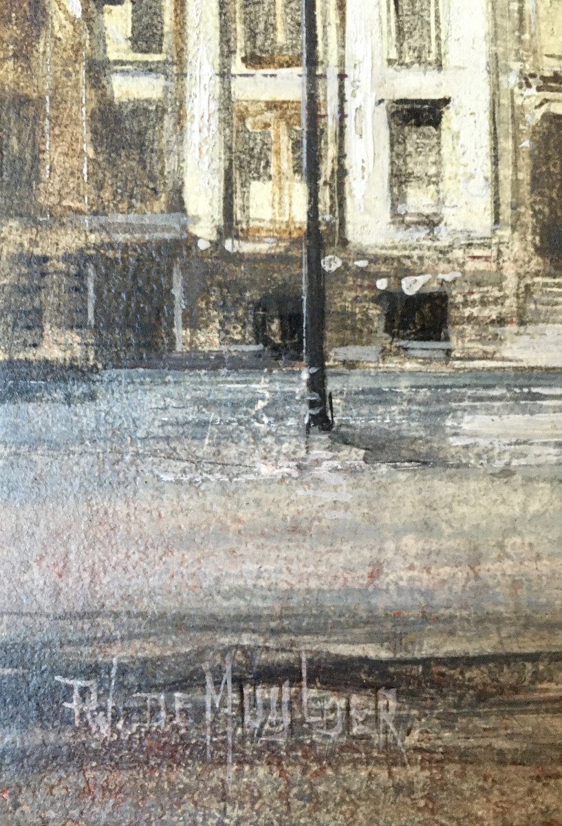 Pierre Willy De Muylder (1921-2013). “surreal Landscape”. Around 1970.-photo-1