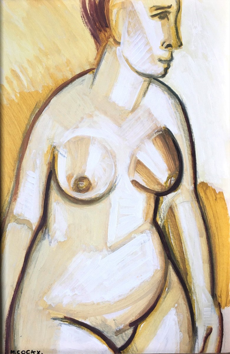 Marcel Cockx (1930-2007). “yellow Naked”. Expressionism. The 50's.