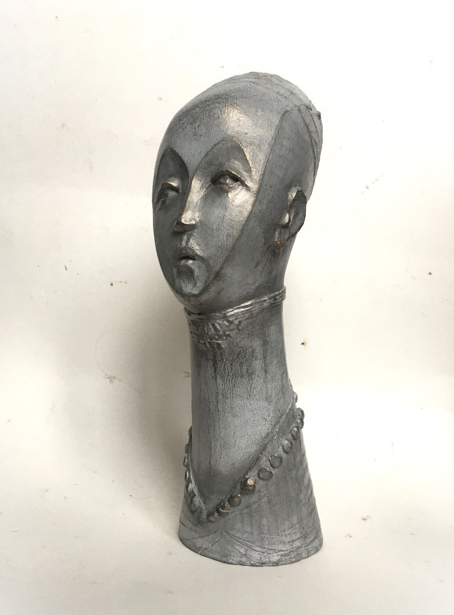 Jean-baptiste Sebukangaga. Rwandan School. Original Terracotta. “head Of A Woman”. 1961