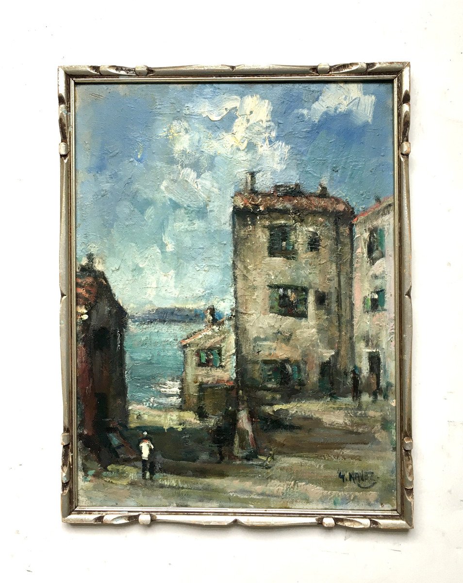 Géo Navez (1890-1975). "  Saint-Tropez".  Expressionnisme . Années 30.-photo-2