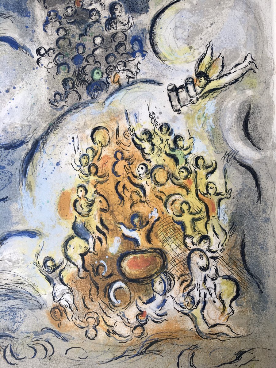 Marc Chagall (1887-1985). " La traversée de la mer rouge (La Bible)".  Lithographie.-photo-4
