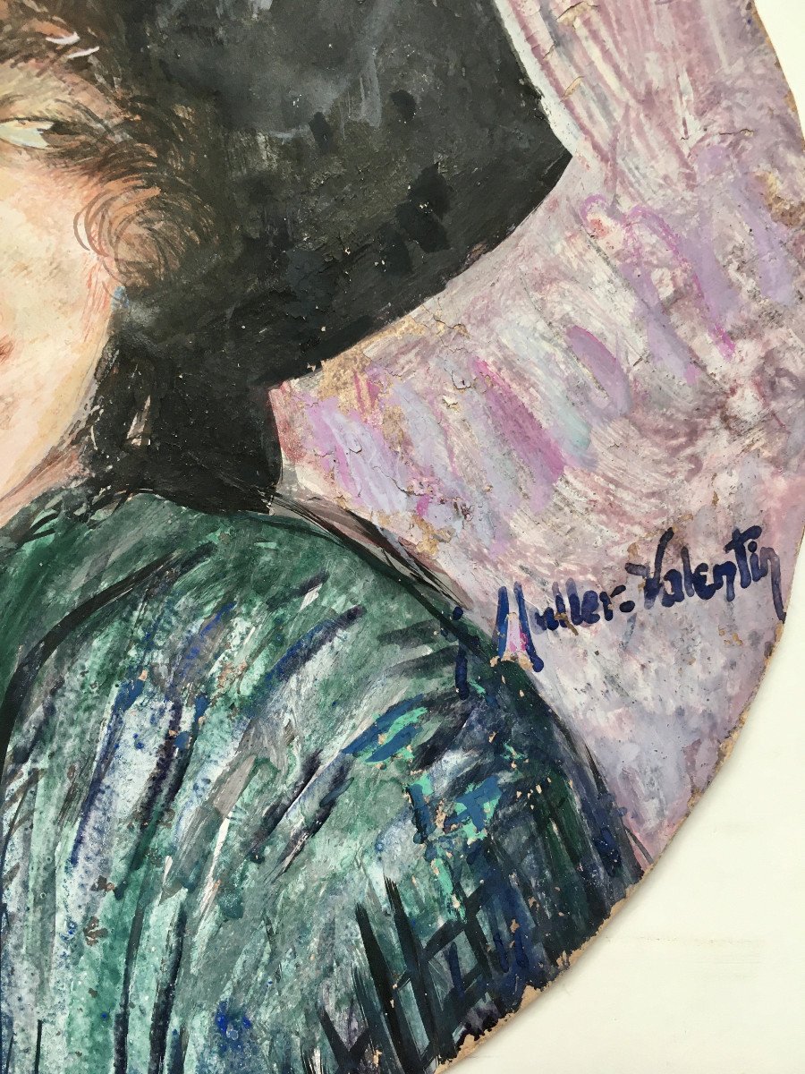 Gustave Müller-Valentin (Strasbourg, 1894-1954). "Alsacienne". Années 20.-photo-3