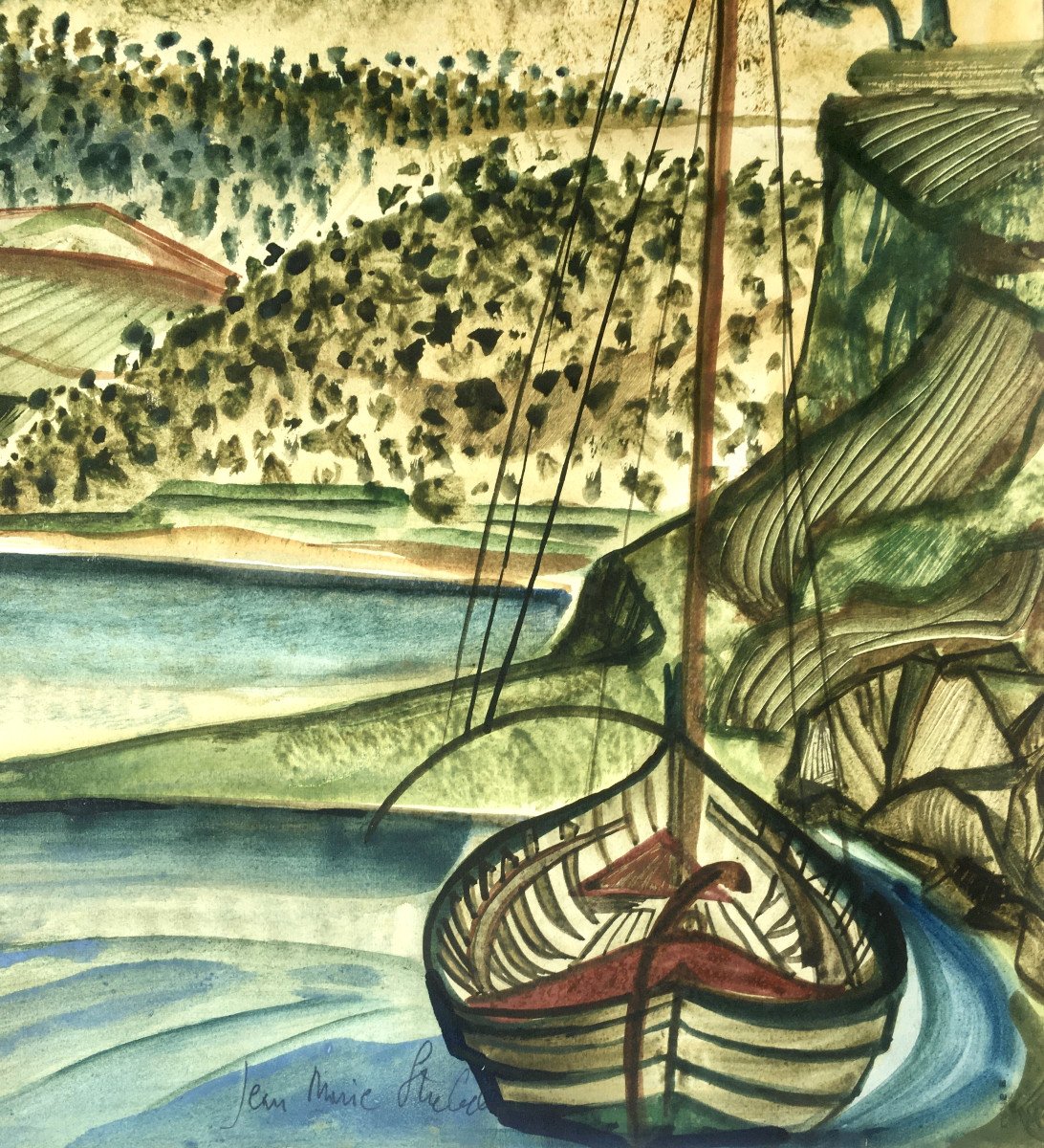 Jean-marie Strebelle (1916-1989). “landscape Of Portugal”. The 50's.-photo-2