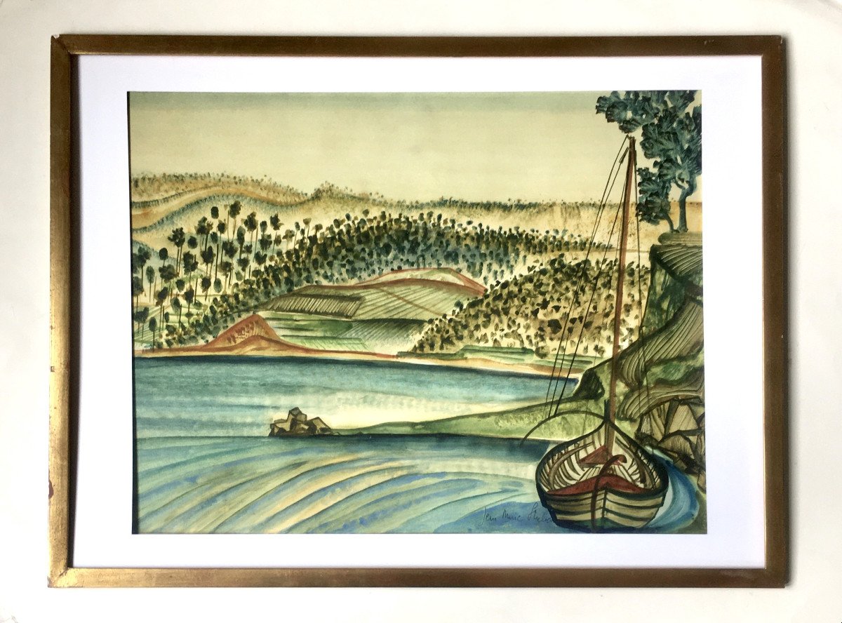 Jean-marie Strebelle (1916-1989). “landscape Of Portugal”. The 50's.