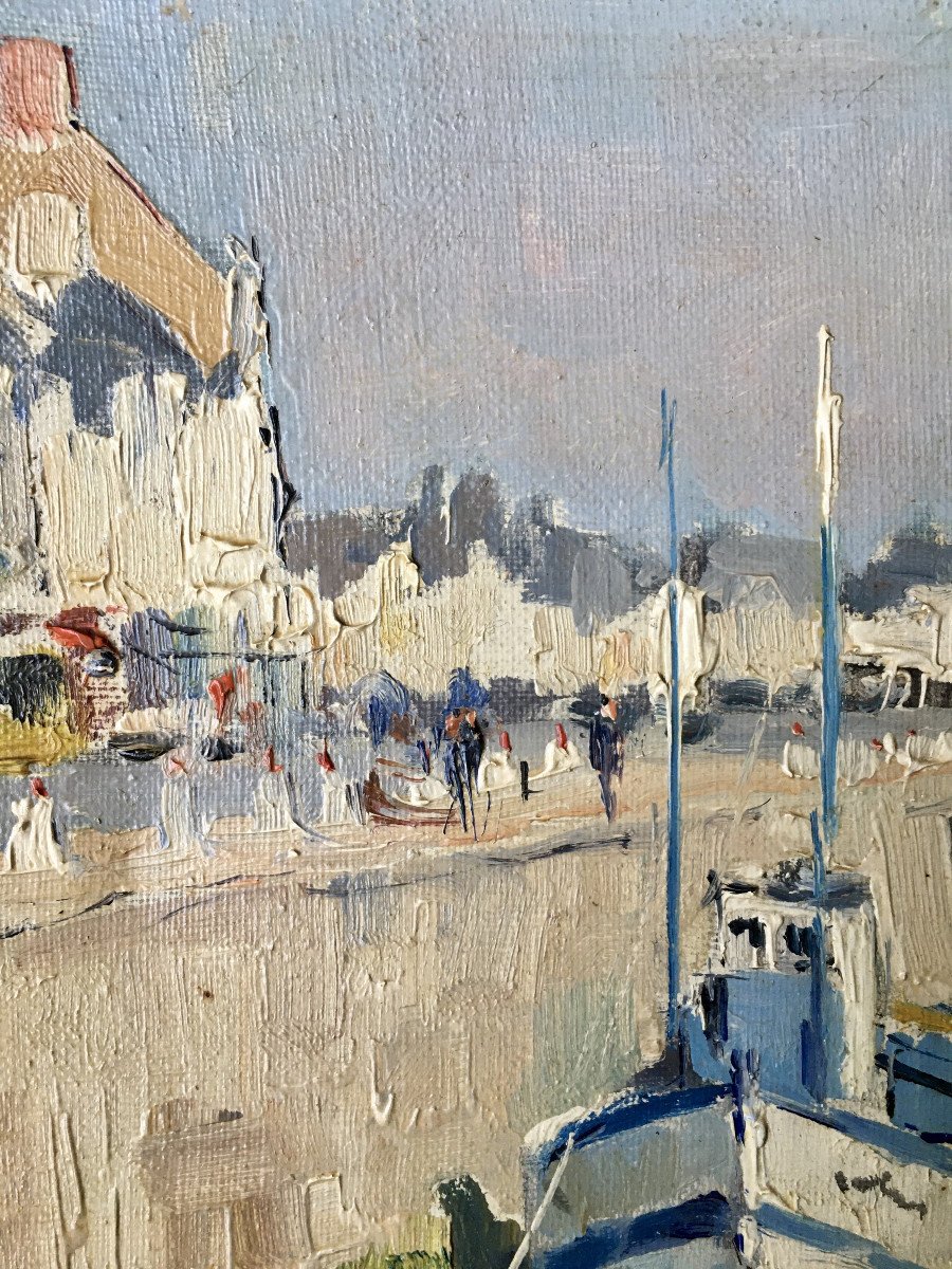 René Le Forestier( Pontivy, 1903 - Concarneau, 1972). "Port du Croisic".-photo-3