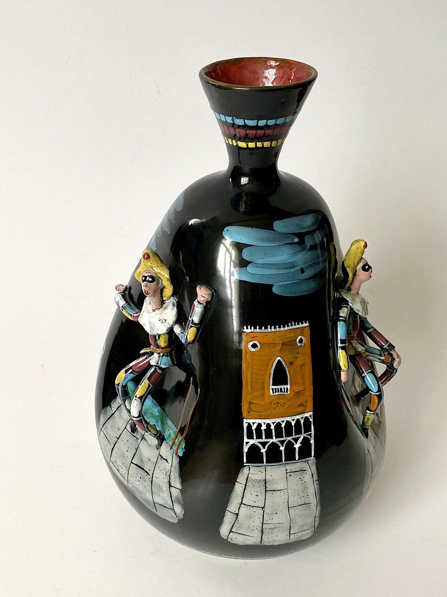 Italian Ceramics. “harlequins Comedia Del Arte”. Ancora Venezia. 50s.-photo-1