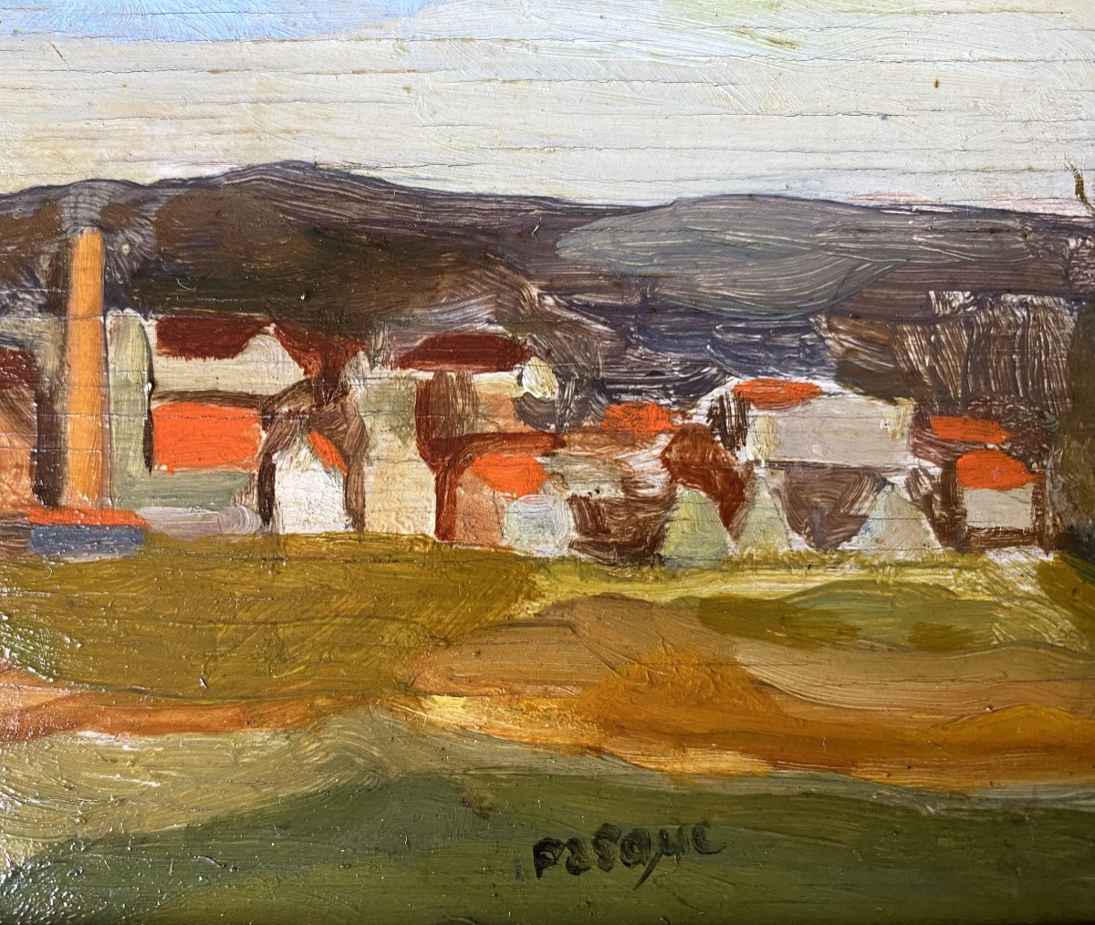 Aubin Pasque (cheratte, 1903 - Ixelles, 1981). "industrial Landscape, Auderghem". 1937.-photo-3
