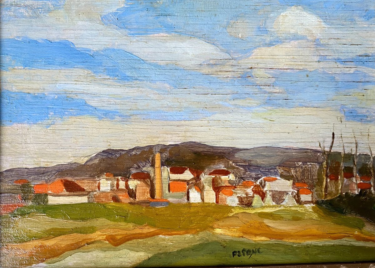 Aubin Pasque (cheratte, 1903 - Ixelles, 1981). "industrial Landscape, Auderghem". 1937.