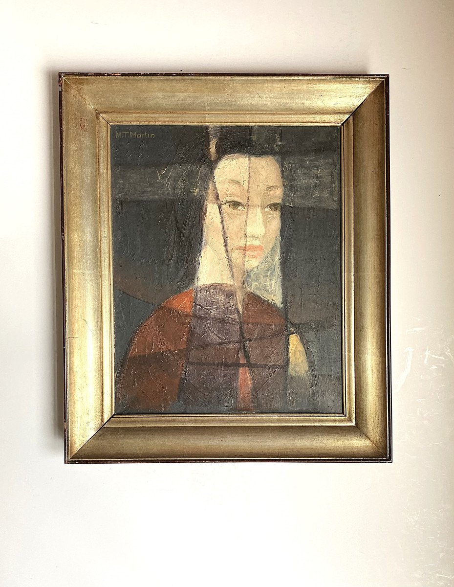 Marie-Thérèse Martin (Jurbise, 1923-Mons,1979). "Femme cubisante". Années 40-50.-photo-2