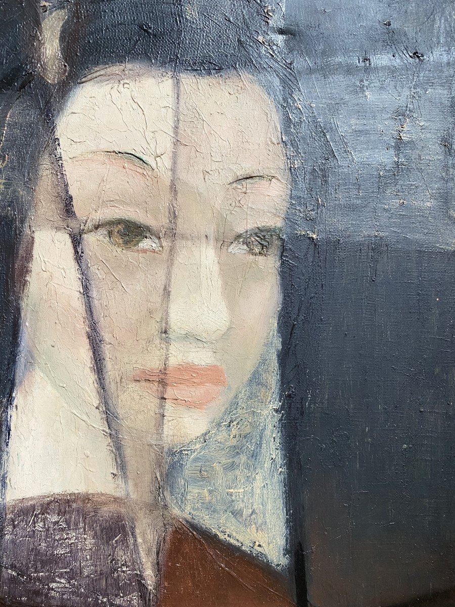 Marie-Thérèse Martin (Jurbise, 1923-Mons,1979). "Femme cubisante". Années 40-50.-photo-4