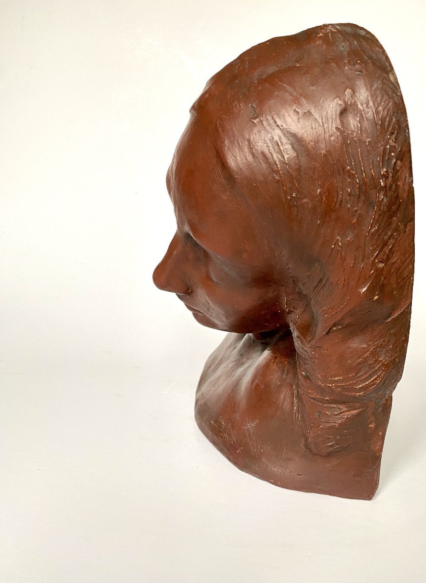 Georges Wasterlain (1889-1963). "reverie". Studio Plaster With Terracotta Patina. Circa 1920.-photo-3