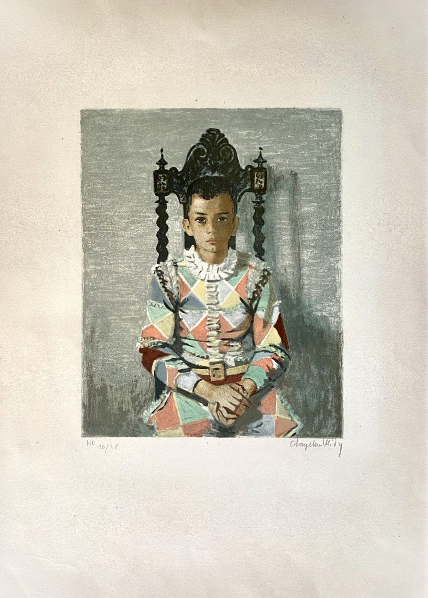 Roger Chapelain-midy (1904, Paris - 1992, Paris). "harlequin". Lithograph. 