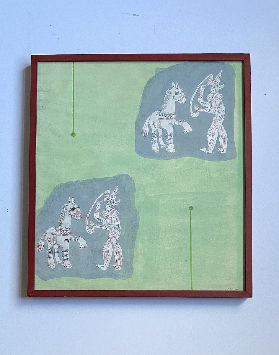 Bruno Capacci (1906-1996). "circus Act". Exhibited At The Milan Triennale In 1957.-photo-2