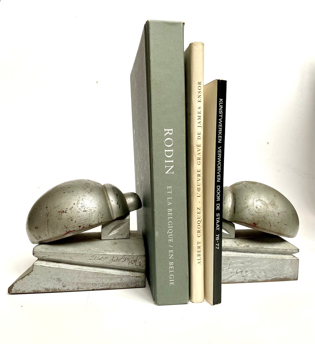 Art Déco. Serre-livres  coccinelle en bois. "Je porte bonheur".-photo-3