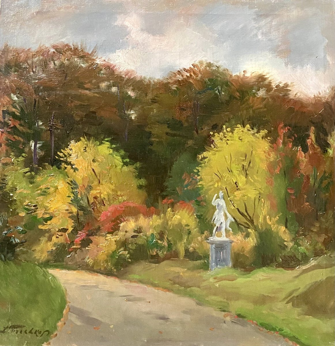 Leonid Frechkop. (moscow 1897-brussels 1982). "autumn In The Royal Park Of Brussels". 1930s