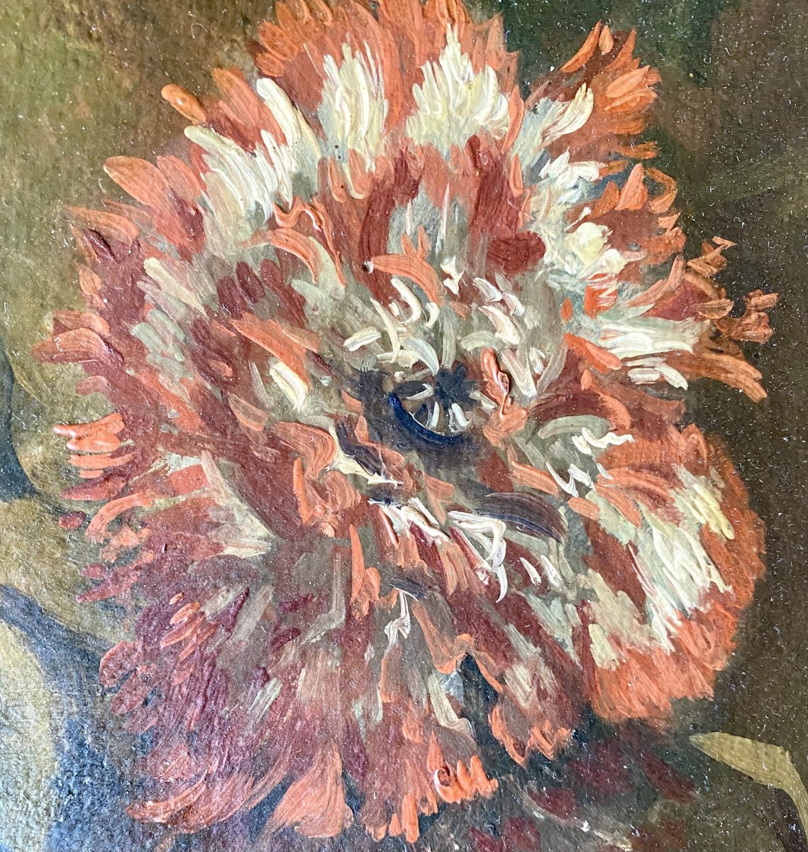 Study Of Flowers "roses, Lilies". Late 19th, Early 20th Century. Oil On Cardboard.-photo-3