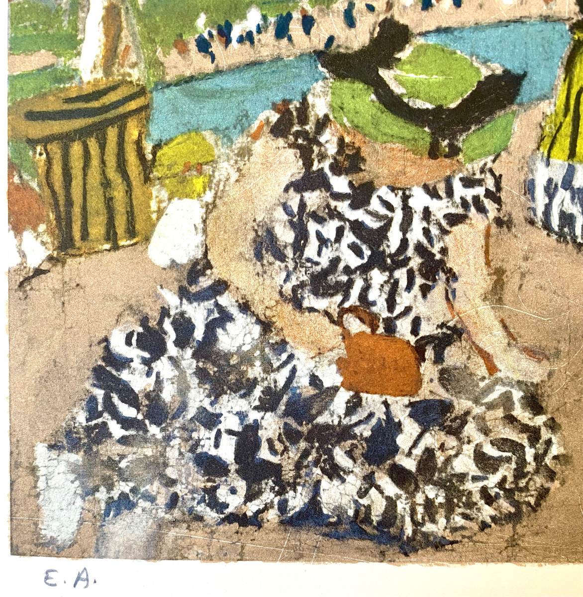 Jean Pougny (1890-1956). Lithographie "La plage".-photo-3