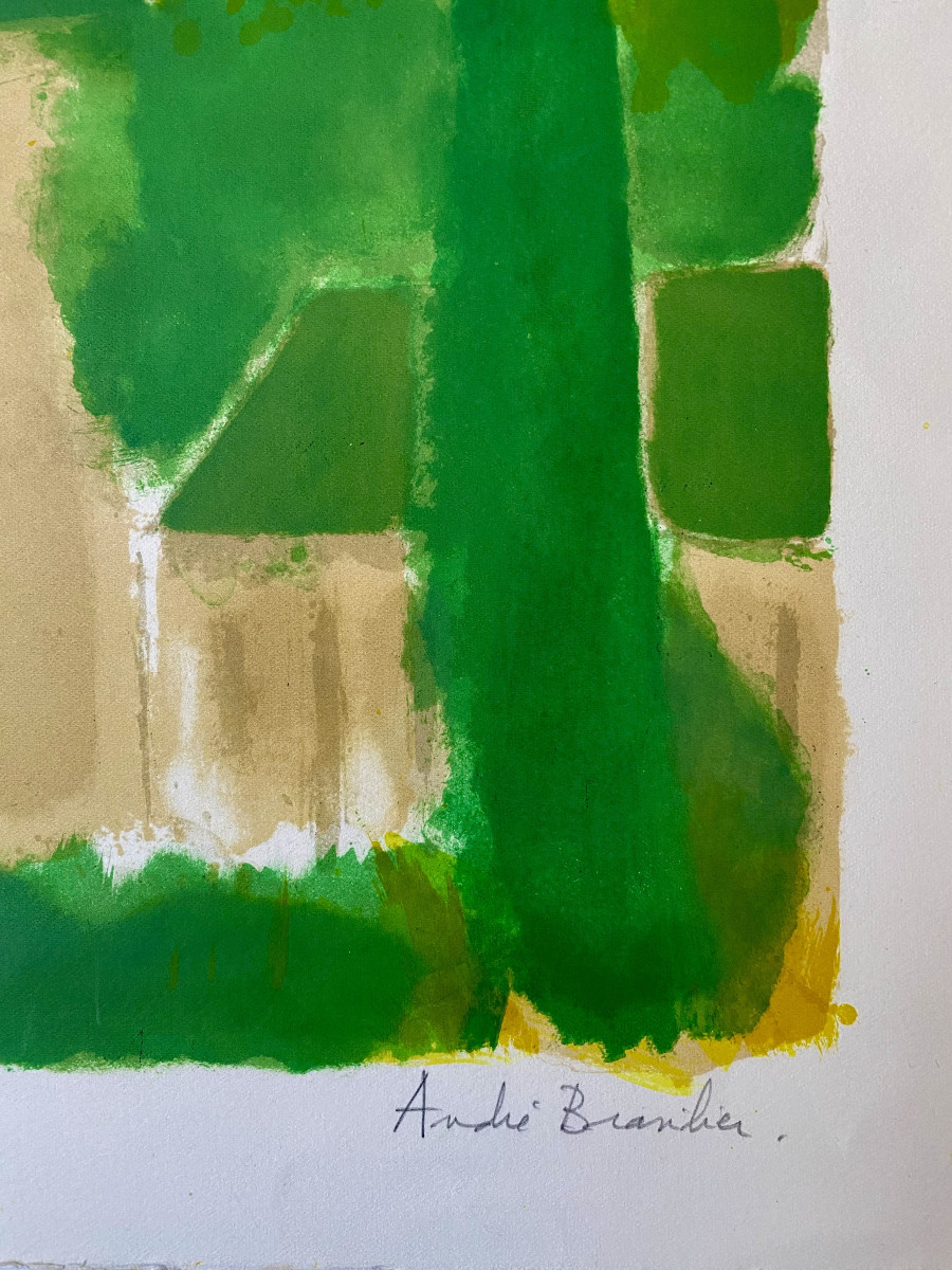 André Brasilier (1929). "autumn". Lithograph. Vellum Paper.-photo-3