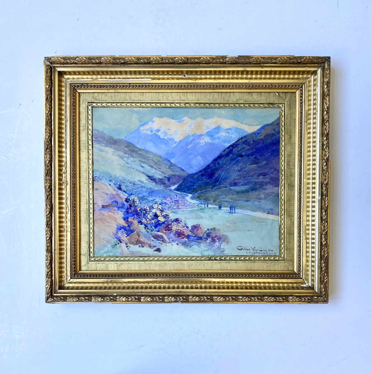 Octave Van Cuyck (ostend 1870-tilff 1956) "light Effects On The Lötschberg". Watercolor.-photo-2