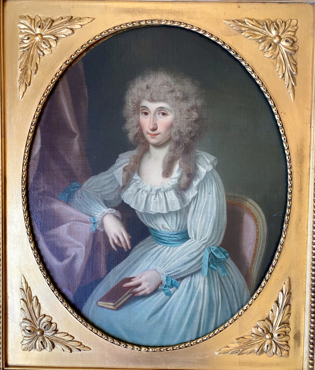 Guillaume Dominique DONCRE (1743-1820), attribué. "Portrait de dame de qualité". Louis XVI.-photo-1
