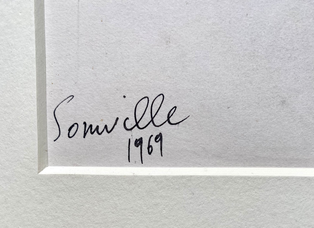 Roger Somville (1923-2014). "Le peintre et son modèle". 1969. Encre de chine.-photo-3