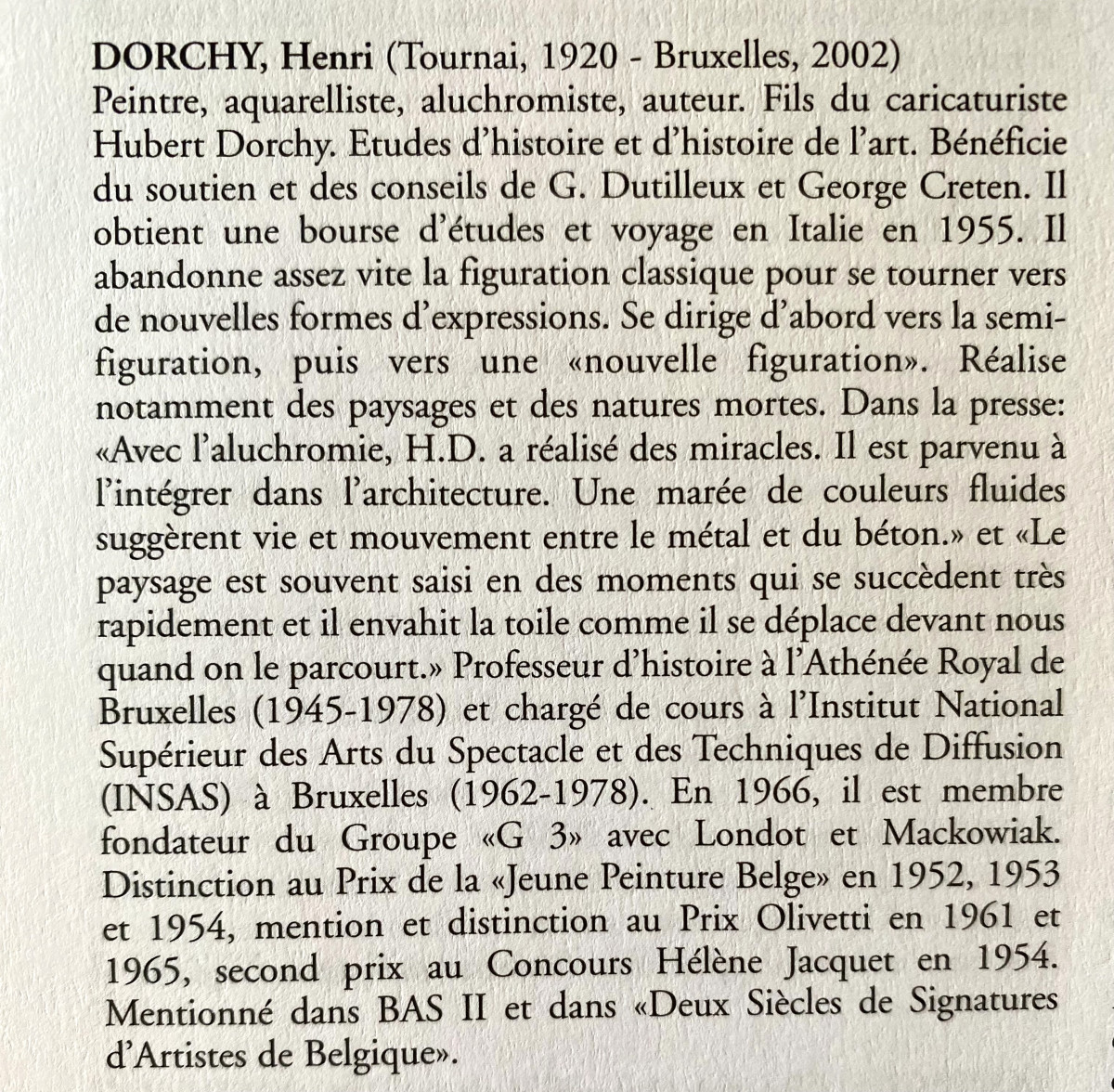 Henry Dorchy (1920 Tournai- 2002 Bruxelles)." Columbarium". 1957.-photo-4