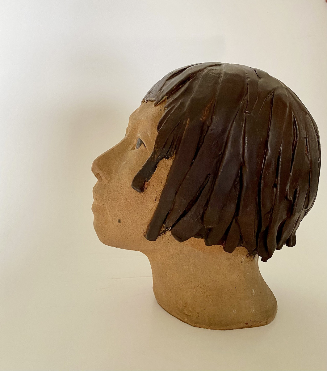 Georges Deliège (1930-2010). Ceramic. "woman's Head". 1970s-1980s.-photo-4