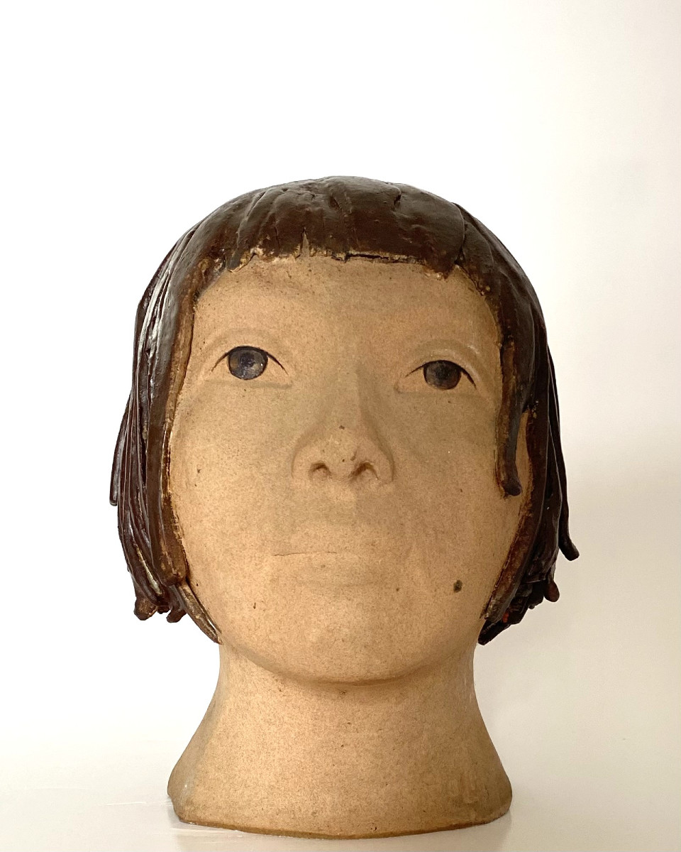 Georges Deliège (1930-2010). Ceramic. "woman's Head". 1970s-1980s.