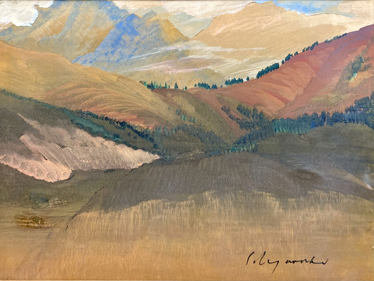 Govind Madhav Solegaonkar (1912-1986). "mountain Landscape In India". 1930s-40s.-photo-3
