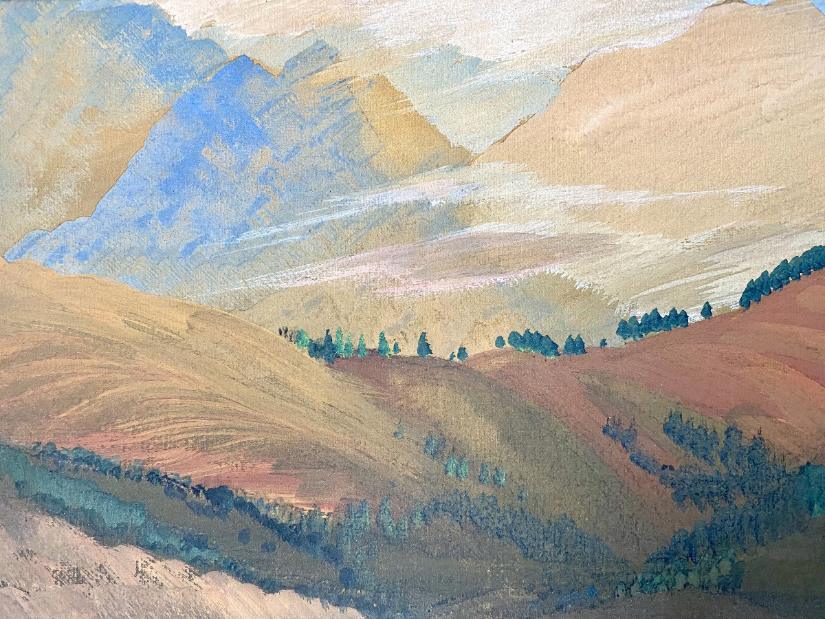 Govind Madhav Solegaonkar (1912-1986). "mountain Landscape In India". 1930s-40s.-photo-4