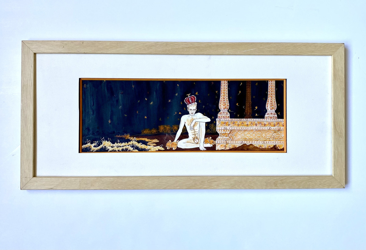 Wilfried Van Gaver. "male Nude With Teddy Bears". Gouache-photo-2