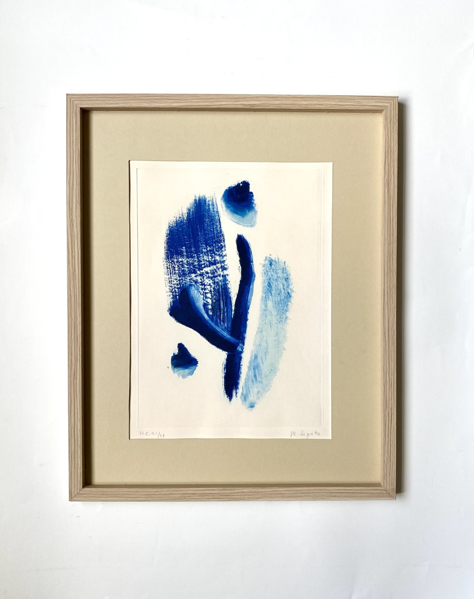 Philippe LEPATRE (1900-1979). " Composition  abstraite" Eau-forte couleur". Années 60.-photo-2
