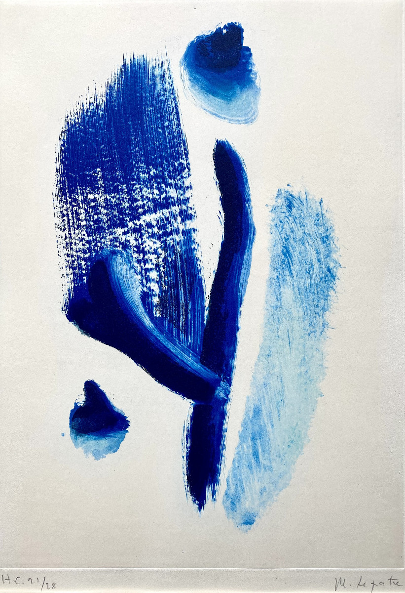Philippe LEPATRE (1900-1979). " Composition  abstraite" Eau-forte couleur". Années 60.