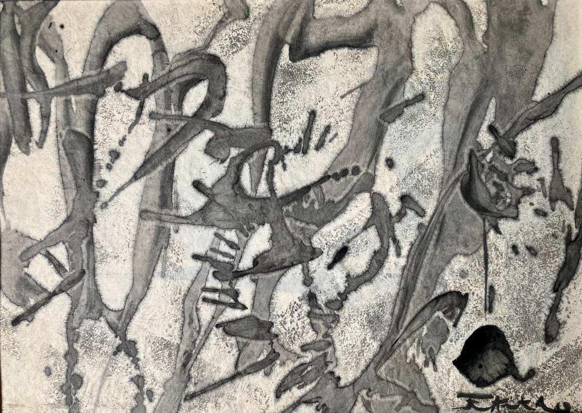 Giro Takao (1903-1968). " Abstraction".  Ecole japonaise.-photo-2