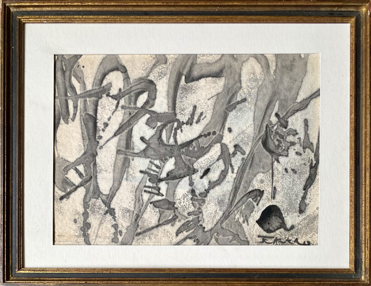 Giro Takao (1903-1968). " Abstraction".  Ecole japonaise.-photo-3