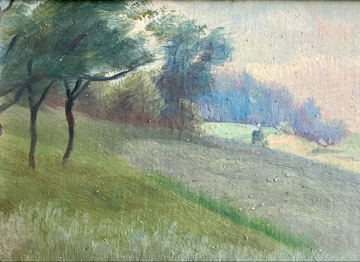 Julius Von Kreyfelt (1863, Düsseldorf-1947, Kleinsassen). "summer Landscape". Circa 1900.-photo-3