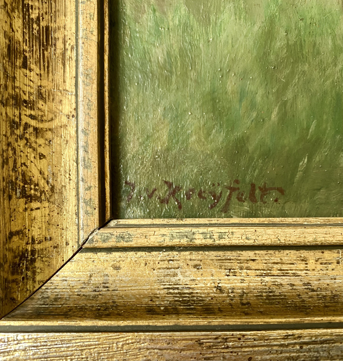 Julius Von Kreyfelt (1863, Düsseldorf-1947, Kleinsassen). "summer Landscape". Circa 1900.-photo-2