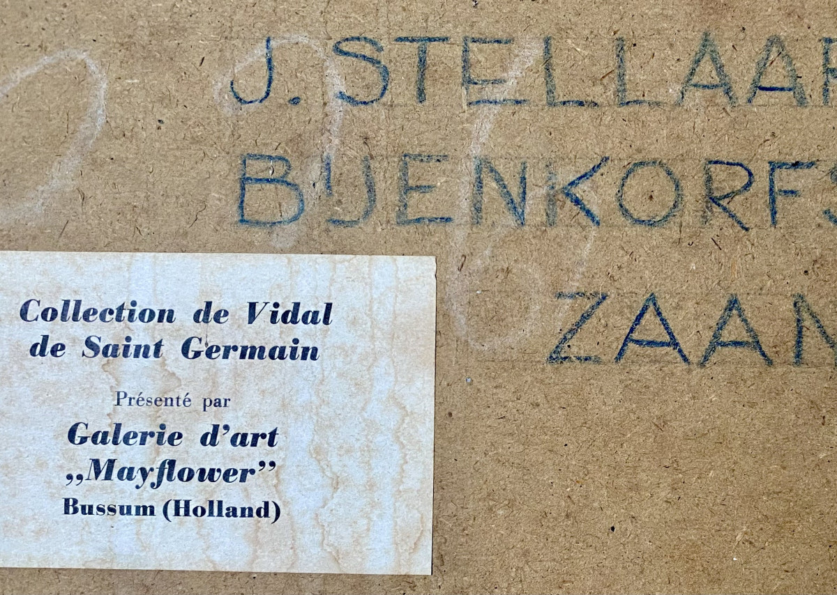 Jaap Stellaart (1920-1992). Abstraction. Technique mixte . Vers 1950.-photo-4