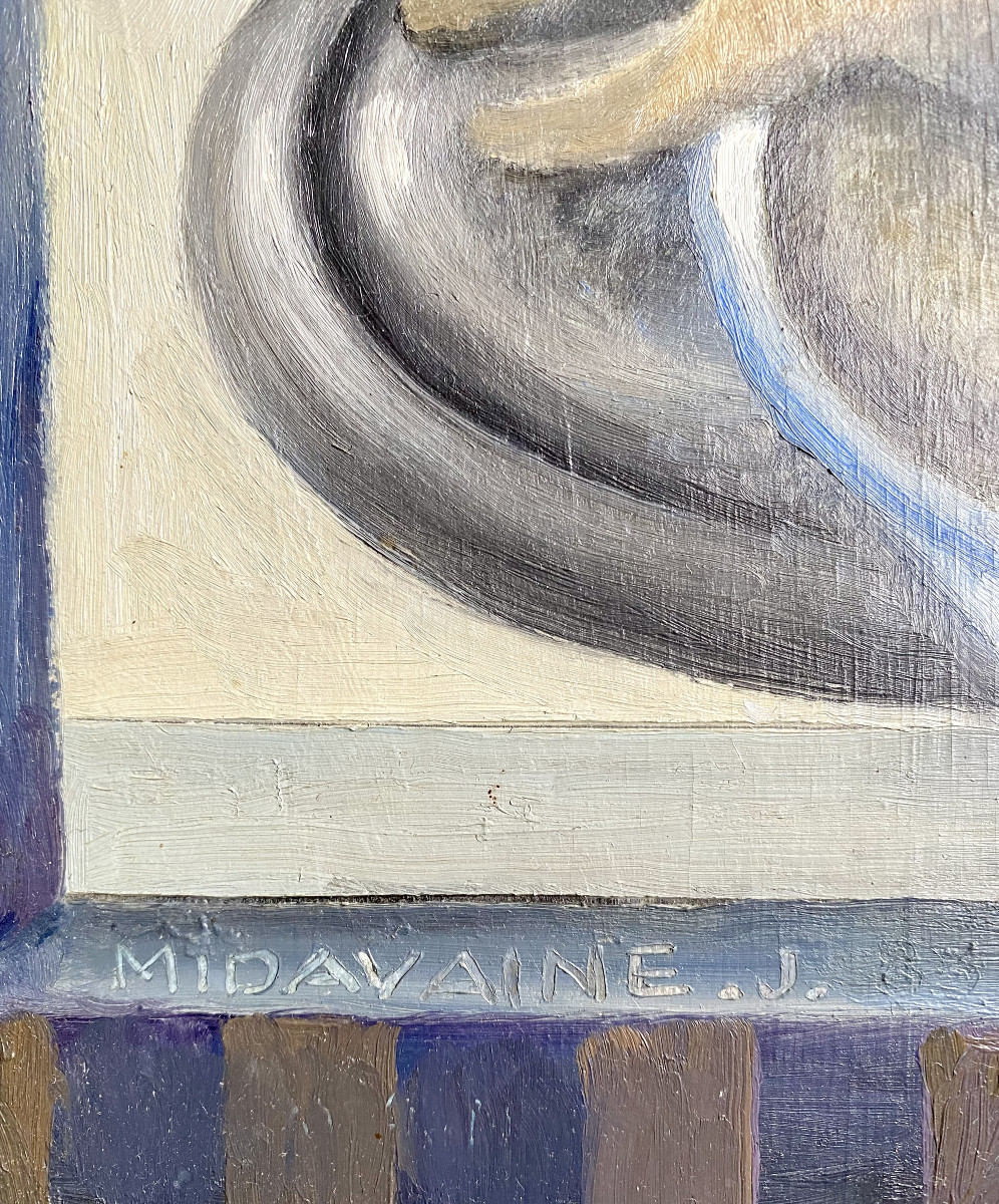 Jacques Midavaine (1925-2014). " Nature morte aux coquillages".-photo-3