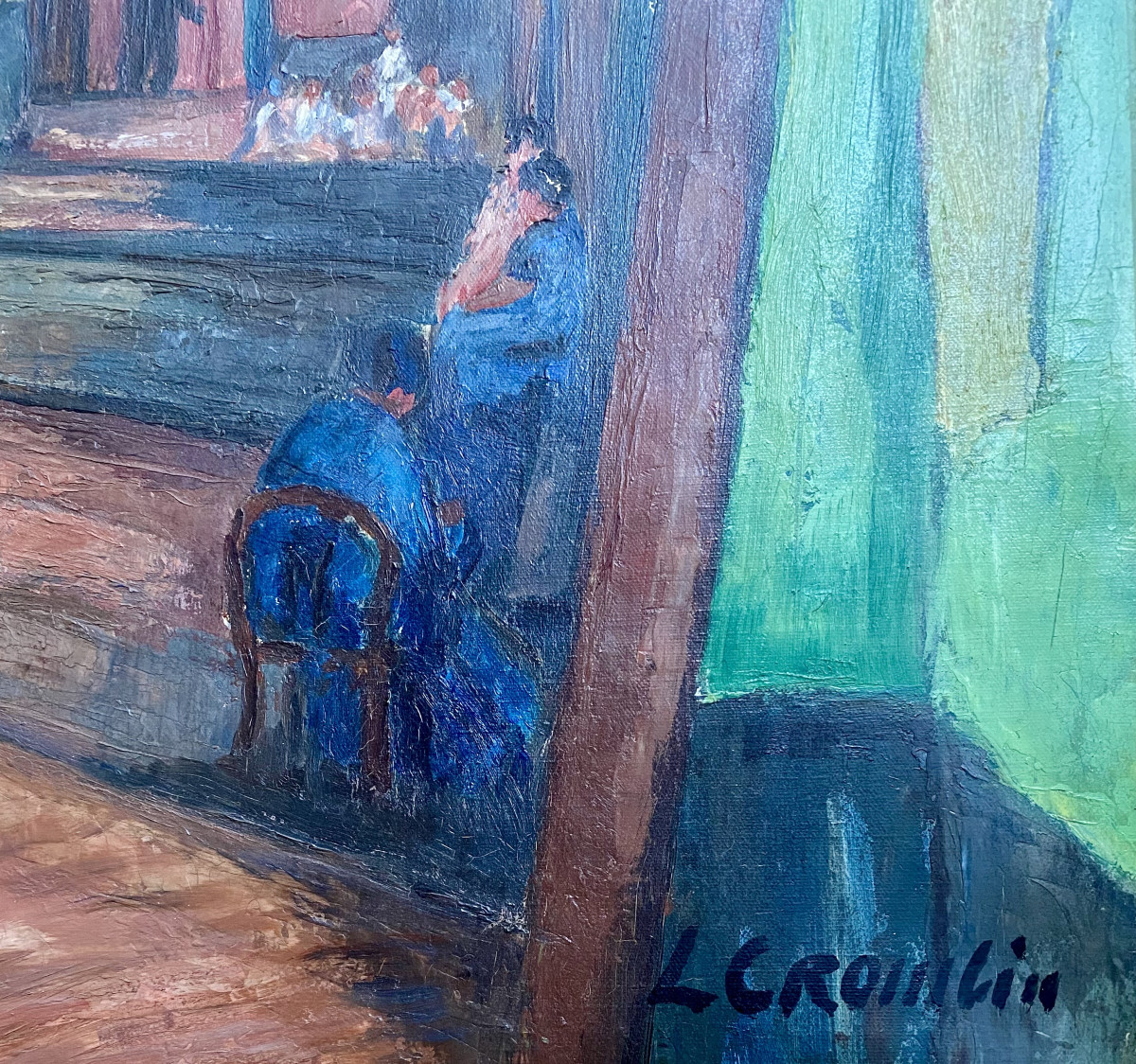 Louis Crombin (brussels, 1872-?). "lively Alley In Menton". 1920s. Brabant Fauvism.-photo-1