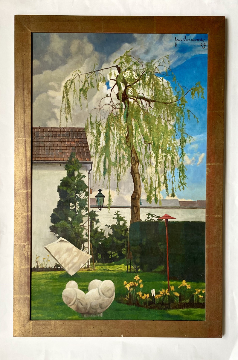Jan Verdoodt (1908-1980). "surrealist Garden". 1960s. 