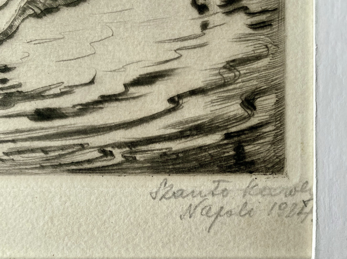 Szanto Karoly (hungary, 19th-20th Centuries). "fishermen In Naples". 1924. Engraving. -photo-1