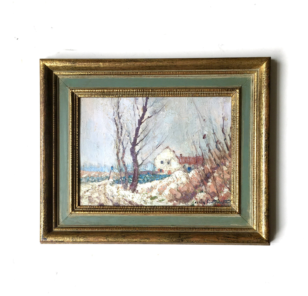 Alex Lallemand (ixelles, 1892-1963). "snowy Landscape". 1922.-photo-3