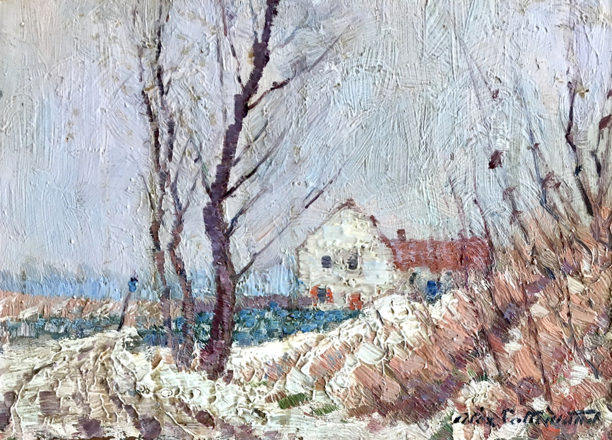 Alex Lallemand (ixelles, 1892-1963). "snowy Landscape". 1922.