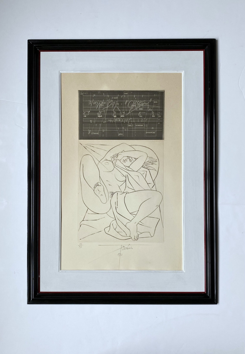 Pierre-Yves Trémois(Paris, 1921-2020). Eau-forte. "Hommage à Luciano Berio, Circles". 1975.-photo-2