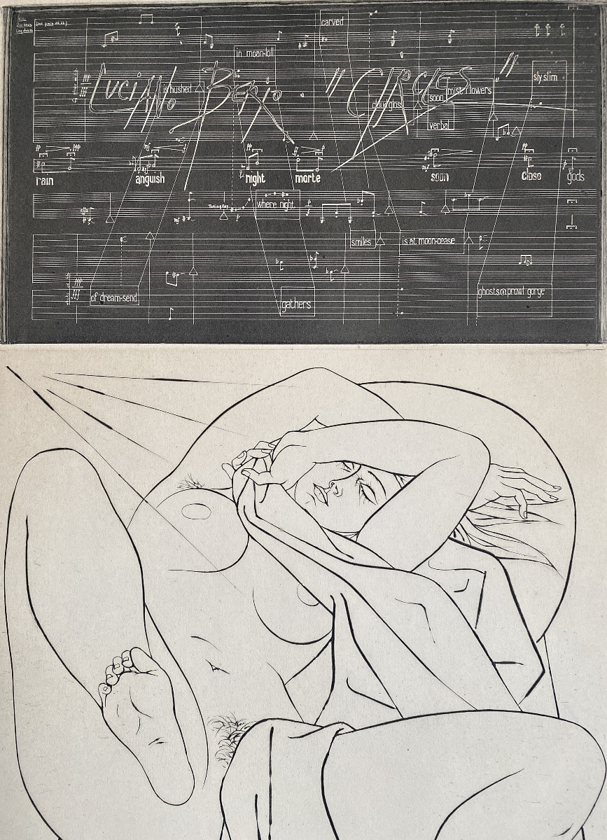 Pierre-Yves Trémois(Paris, 1921-2020). Eau-forte. "Hommage à Luciano Berio, Circles". 1975.-photo-3